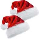 Santa Hats Adult Kid with LED Lights & XXL Extra Large Christmas Hats Soft Plush Thicken