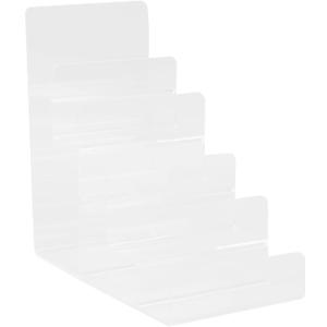 Cabilock 5 Tiers Acrylic Display Stand Holder - Clear Riser Acrylic Purse Organizer, Display Shelf for Makeup Perfume Figures Walletand Glasses
