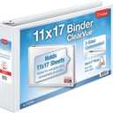 Cardinal Slant-D Ring 11" x 17" Tabloid ClearVue Binders, 3" Rings, 63% Recycled, White