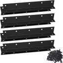 L Bracket,Heavy Duty Corner Brace,Stainless Steel Corner Bracket,Black Large Angle Brackets, Metal Braces for Wood Aufuga (4, 8x1x1)