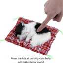 Lovely Simulation Animal Doll Plush Cat Toy with Sound Kids Toy Decorations Stuffed Toys Black & White