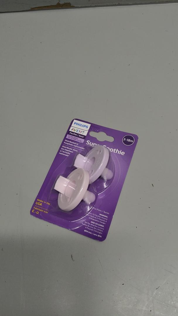 Philips Avent Soothie Baby Pacifiers - 100% Silicone Pacifiers for Babies 3-18 Months, One-piece Design, BPA-Free, Extra Durable, Lilac and Pink, 2 In Pack, Model SCF192/70