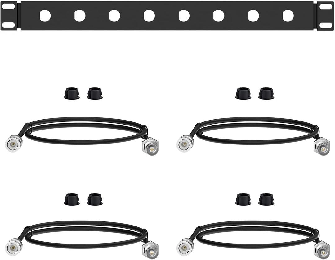 BNC Antenna Kit19inch Antenna Re-Location Rack Mount KitFour BNC Connecting Cables 2FTCompatible with Full-Rack Wireless Systems