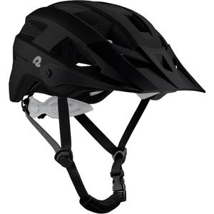 Retrospec Rowan Mountain Bike Helmet with Adjustable Ergo Knob Fit System - 14 Ventilation Ports, Removable Visor & EPS Foam Interior - Lightweight MTB Protection (One Size 54-61cm, Matte Black)