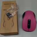 Trueque Wireless Mouse for Laptop, 2.4GHz Ergonomic Computer Mouse with Back & Forward Buttons, 3 Adjustable DPI Levels, 6 Buttons, Optical USB Cordless Mice for Windows PC (Fuchsia, 1 Pack)