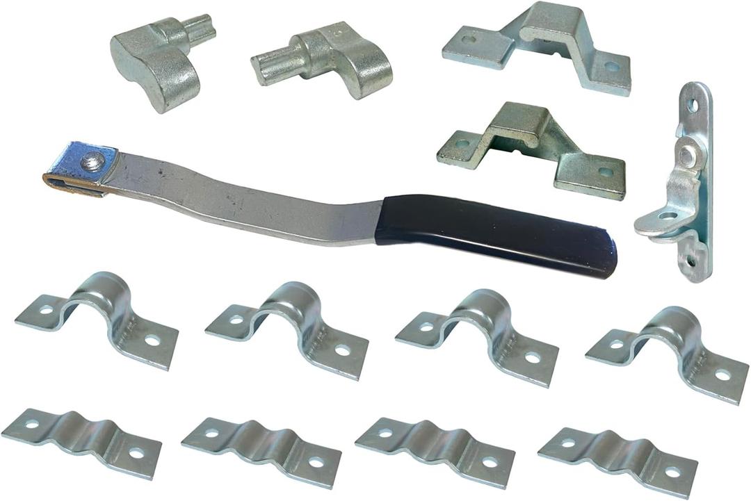 Cam Action Door Lock Kit, Zinc Coated Corrosion Resistant Kit Fits on 3/4" Pipe Not Included, Semi Rear Door Hardware, Cargo Trailer, Shipping Container Door Bar Latch Hasp Retainer Keeper