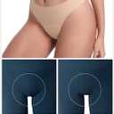 LUCKMEEY Cotton Thongs for Women Seamless Thongs for Women No Show Thong Panty Liners Workout G-String Thongs Underwear (3p-oatmilk Skin, M)