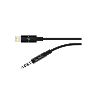 Belkin Lightning to 3.5mm Audio Cable, 3ft MFi-Certified AUX Cord for iPhone, iPad, iPod – Compatible with Car Stereos, Headphones, and Speakers – Durable Apple Accessory – Black