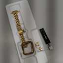 QUNDAXI Slim Watch Band Compatible with Apple Watch 41mm 45mm 42mm 44mm 40mm 38mm Metal Stainless Steel Watchband Suitable for iWatch 11/10/9/8/7/6/5/4/3/2/1/SE Series Women Luxury Strap (Gold)