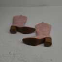 DREAM PAIRS Women's Square Toe Cowboy Cowgirl Boots Embroidered Mid Calf Western Boots Fashion Dress Low Chunky Heel Boots for Theme Party Country Concert (7.5, Pink-pu)