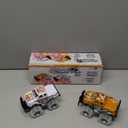 ArtCreativity Orange and White Light Up Monster Truck Set for Boys and Girls, Set Includes 2, 6 Inch Monster Trucks with Beautiful Flashing LED Tires, Push n Go Toy Cars, Best Gift for Kids Ages 3+