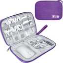 Lcsmaokin Electronics Travel Organizer,Portable Waterproof Electronic Travel Storage Bag for Small Charging Cord Storage,Charger,Small Electronics,SD Card etc,for Travel,Business - Purple