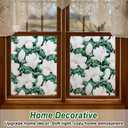 SOMWISE Frosted Glass Window Privacy Film with Tools, Heat Blocking, Anti-UV, Anti-Glare, Static Cling, Decor for Home Bathroom Door, Renter Friendly, Removable, Reusable, Green 17.5Inchx157Inch
