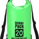 Waterproof Dry Bag, 20L Fit for Women Men Water Proof Bags Lightweight Dry Storage Floating Backpack with Whistle for Travel Backpacking Boating Kayaking Camping (Green)
