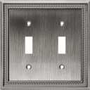 Henne Bery Sunken Pearls Heavy Duty Decorative Wall Plate Switch Plate Outlet Cover (Double Toggle, Heirloom Silver)