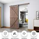 EaseLife 6.6 FT Top Mount Stainless Steel Sliding Barn Door Hardware Track Kit,Modern,Heavy Duty,Anti-Rust,Slide Smoothly Quietly,Easy Install (6.6FT Track Kit for 36"~40" Wide Single Door)