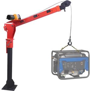 RUGCEL WINCH New 1100lb Folding Truck-Mounted Crane, with Electric Winch 3500 lb 12V, Painted Steel Pickup Truck Jib Cranes 360 Swivel Lift Electric Hoist