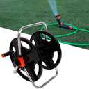 Garden Hose Reel, Heavy Duty Aluminum Hand Cranked Water Hose Reel Cart with 114ft Capacity ABS Frame, Portable Hose Holder for Yard Lawn Patio Outdoor