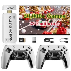Retro Gaming Console, Retro Gaming Stick with 20,000+ Classic Games and 23 Game Emulators, Plug & Play 4K HDMI Output Game Console Stick with Dual 2.4G Controllers (64GB)