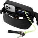 ODODOS 2L Belt Bag for Women Men, Crossbody Fanny Packs with Adjustable Strap Waist Pouch for Workout Hiking Running Travel, Black