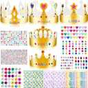 Gold Paper Crowns, Diy Birthday King Crowns Craft to Decorate, Paper Prince Princess Crown Hats for School Classroom