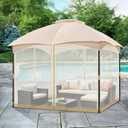 COWVIE Gazebo Replacement Netting Screen, 10' x 10' Universal Gazebo 4-Panel Mosquito Sidewalls with Double Zippers for Outdoor Patio (Only Netting)