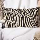 EKOBLA Decorative Lumber Cushion Case Zebra Striped Printed African Safari Skin Cotton Linen Farmhouse Throw Pillow Covers Cushion Case 12x20 Inches for Couch Sofa Home Decoration