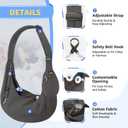 SlowTon Dog Carrier Sling - Thick Padded Shoulder Strap Adjustable Dog Carriers for Small Dogs, Puppy Carrier Purse for Pet Cat with Front Zipper Pocket Safety Belt Machine Washable (Grey M)