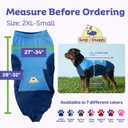 Surgi Snuggly Dog Surgery Recovery Suit - Dog Onesie for Post Surgery Recovery, Female Spay & Male Neuter - Surgical Suit for Dogs, E-Collar Cone Alternative, Double Blue - 2XL Small - 28" - 32" (EC)
