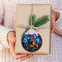 2 x Dragon Christmas Ornaments for Christmas Tree Dragon Stained Glass Ornament Hanging Fantasy Ornaments for Xmas Holiday Home Decor Gift Exchanges Idea(dragon1)