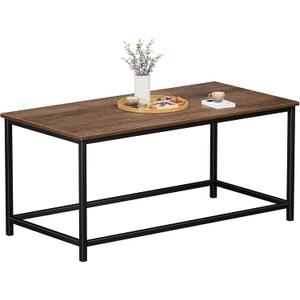SAYGOER Coffee Table Simple Modern Rectangular Center Table Open Space Minimalist for Living Room Home Office Industrial Cocktail Tables, 39.37 x 19.69 x 17.72, Dark Walnut