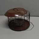 Kingsyard Bluebird Feeders for Outdoors Hanging, All Metal, Cage Bird Feeder with Tray, Squirrel Proof & Weatherproof, Easy to Refill & Clean (Brown)