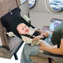 MueKeesam Baby Airplane Bed, Baby Travel Essentials for Flying, Portable Plane Seat Foot Rest Extender Must Haves for Infants Under 1-8 Months Old (Black)