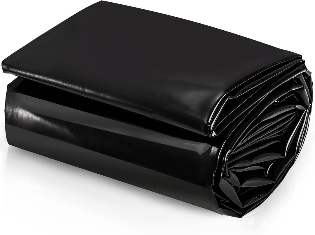 Yarlung 10 x 13 Feet Pond Liner, 20 Mil Fish Pond Mat Black HDPE Pond Liner for Waterfall, Garden Fountains, Water Features