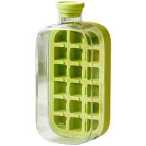 2-in-1 Ice Cube Bottle with Straw – Leak-Proof Dual-Size Ice Tray & Water Bottle (8.54in) – BPA-Free Portable for Gym, Travel, Home – Green