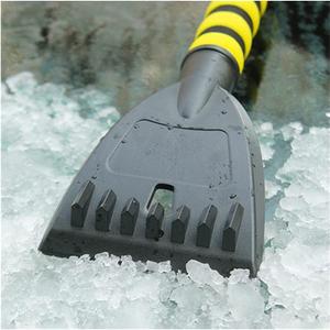 HEEYA Car Ice Scraper with 12.6 Inch Large Brush Head, Snow Brush and Ice Scraper for SUV Windshield Window, Extendable Snow Scraper for Truck Automobile Vehicle - Yellow