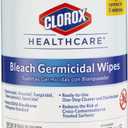 Clorox Healthcare Bleach Germicidal Wipes, 6" x 5", 150 Count Canister 