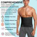 MAMODY Abdominal Binder for Men & Women Post Surgery Belly Band Adjustable Compression Wrap Belly Binder Abdomen Hernia Support Belt (L) (Black, L)