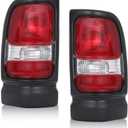 DOTCOM Tail Lights Assembly Pair Fit For Dodge Ram 1500 2500 3500 1994 1995 1996 1997 1998 1999 2000 2001 Rear Tail Brake Lamp Driver and Passenger Side CH2800122, CH2801122 Red
