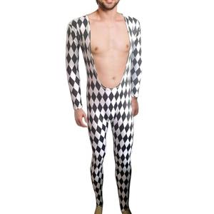 My Party Shirt Black And White Harlequin Leotard Adult Costume (Multicolored, Mens M)