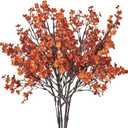 Mandy's Burnt Orange Artificial Babys Breath Flowers 6 Bundles Silk Gypsophila with Bendable Stems for Fall Centerpiece Wedding Decor and Table Arrangements