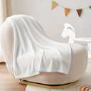 BEDELITE Baby Blankets for Boys and Girls 30" x 40", Soft Cozy Fuzzy Fleece Blanket for Kids Infant Newborn, Warm and Breathable Toddler Blanket for Crib Stroller Bed Travel, White