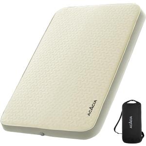 ACACIA 4.3" Thick Self Inflating Sleeping Pad with Foam | Innovative Y-Shaped Telescopic Structure | Ultraportable Camping Mattress | Outdoor Compact Air Mat for Tent Car | (Full, Light Beige)