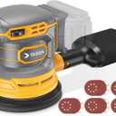 Cordless Random Orbital Sander Compatible for Dewalt 20v 60v Battery(NO Battery), Electric Palm Orbital Sander With Dust Collector, 6 Variable Speeds, 20Pcs Sandpaper For Sanding Polishing Woodworking (Yellow)