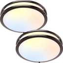 2-Pack 36W LED Ceiling Lights, 13inch Oil Rubbed Bronze Flush Mount Light Fixtures 3600LM 2700K/3000K/4000K/5000K/6500K Adjustable Ceiling Lights, Modern Dimmable Lighting for Kitchen Hallway Bathroom