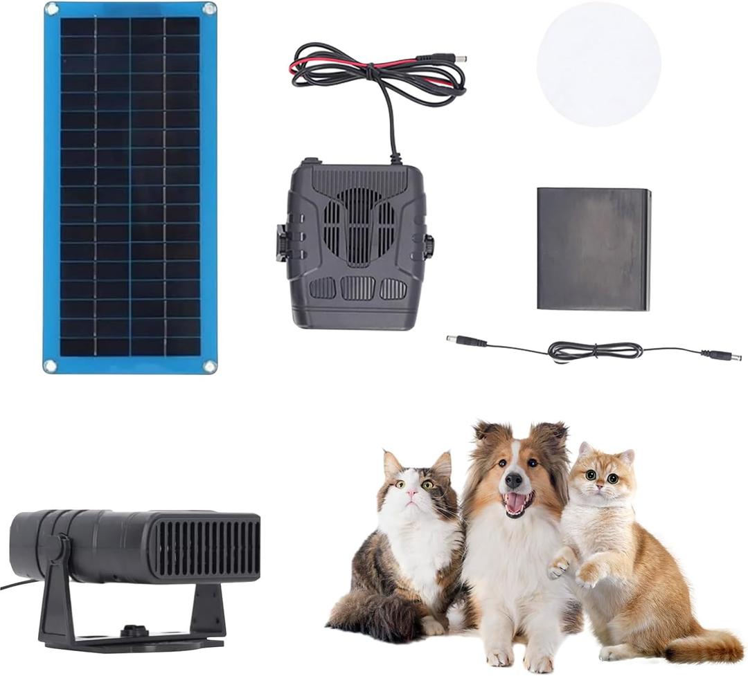 Compact Solar Panel Heater Compact Size For Warming Chicken Coops And Pet Houses Accessories (Batteries not included) (30W Blueboard with heater, battery box)