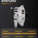 OCPTY Alternators Alternator 11459 for Buick Regal 2012 2015-2016,for Chevrolet Equinox 2010-2015,for GMC Terrain 2010-2016,12V 120Amp Replaces 400-40144 TG12C067