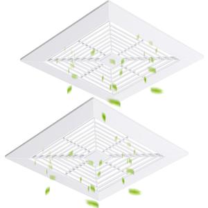 Baquler 2 Pcs 11 x 11'' Exhaust Bathroom Fan Cover with Springs Square Ceiling or Wall Mounted Ceiling Grill Vent Fan Fits Models 663 670 671 675 688 689 Ventilation Cover Replacement Accessories
