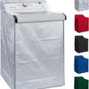 BlueStars Washing Machine Cover For Top-load - Premium Outdoor Protection For Most Washer Dryer Cover - W29x D28x H43 (Silver)