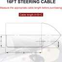 16FT Steering Rotary System Boat Kit with 13.5 Inch steering wheel,3/4" Tapered Shaft for Waterborne Vehicles